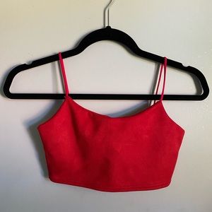 Red cropped thin strap tank ❣️